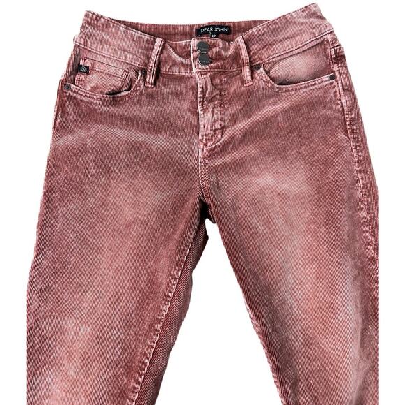 Dear John Gisele High Waisted Skinny Corduroy Jeans Pants Sz 27 Tea Rose Stretch - Picture 4 of 7